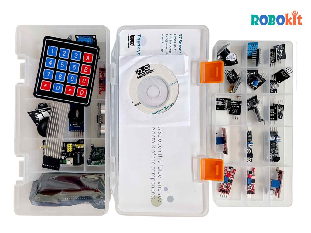 ערכת חיישנים משודרגת 37 ב-1 עם הדרכה תואמת ל-Arduino IDE UNO R3 - robokit