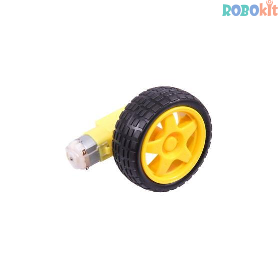 מנוע 3V-6V DC וגלגל צהובים